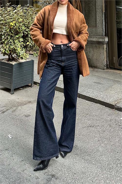 Kadın Taba Süet İçi Peluş Kaban HSZ027 